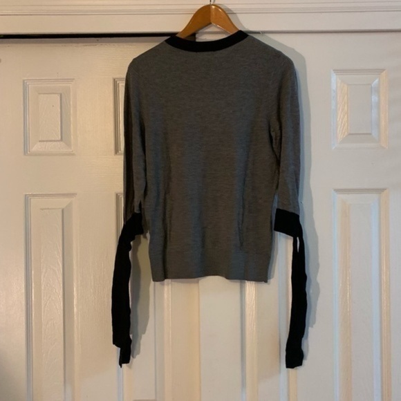 Halogen Tie Sleeve Crewneck Gray & Black Small - Picture 6 of 8